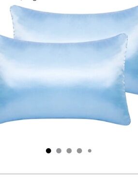 BEDELITE OekoTex SET OF TWO satin toddler child's pillow cases & scrunchies blue